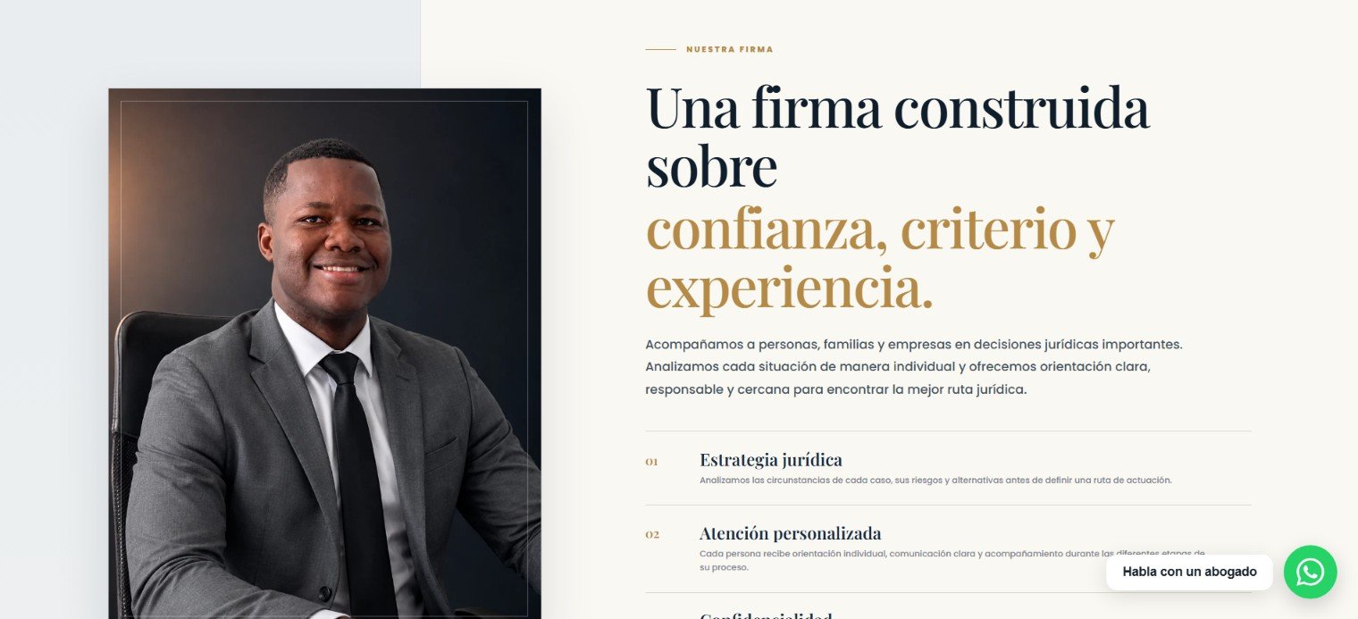 Sección de la página web Betancurt Agudelo Abogados