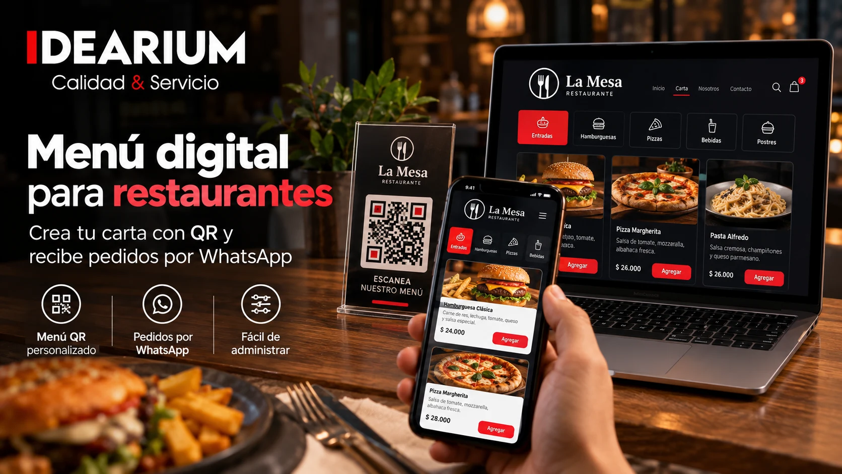 Menú digital gratis para restaurantes: crea tu carta con QR y pedidos por WhatsApp